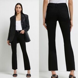 NWT nwt river island cropped flare 90's minimal sz.8 long black washed